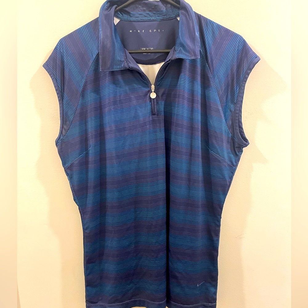 Nike Golf Multicolored Striped Sleeveless Polo Women’s Sz‎ L